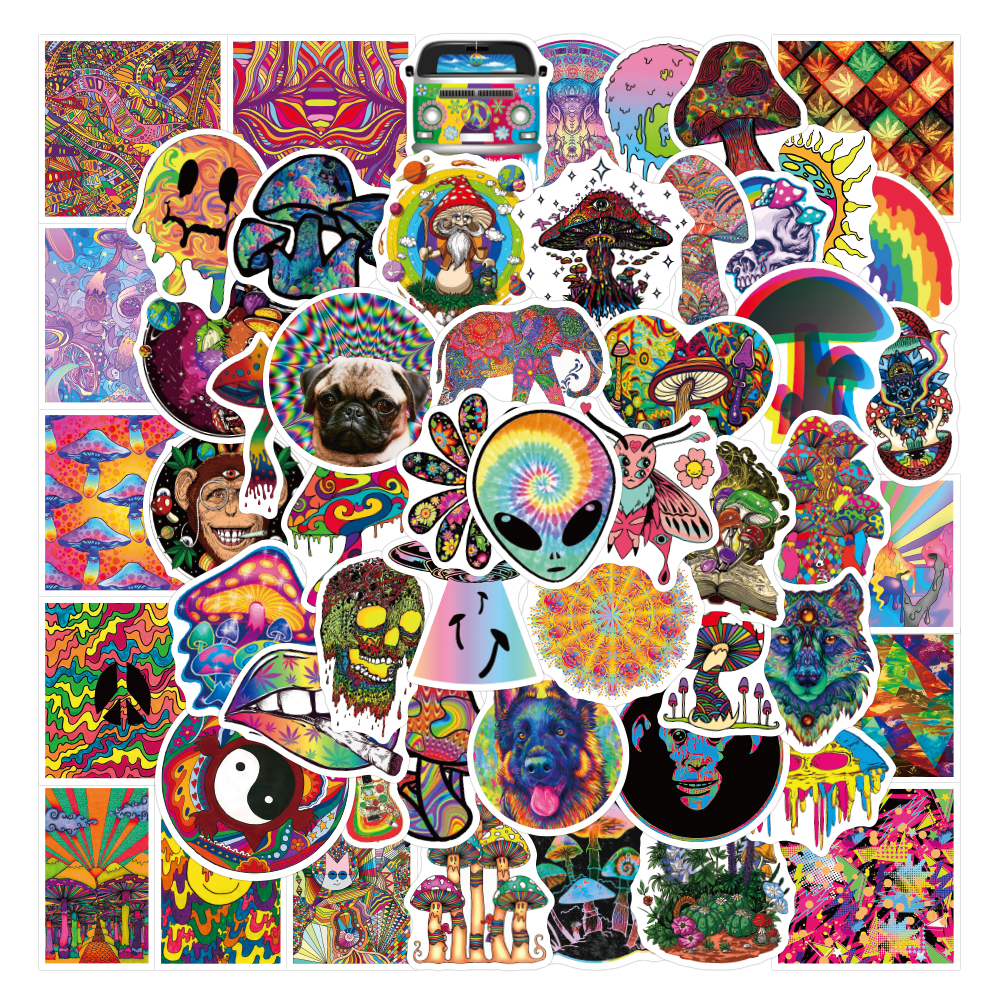 50PCS Cartoon Psychedelic Style Graffiti Sticker Alien Animal Color Magic Plant For Decals Phone Laptop Refrigerator Luggage
50PCS Cartoon Psychedelic Style Graffiti Sticker Alien Animal Color Magic Plant For Decals Phone Laptop Refrigerator Luggage