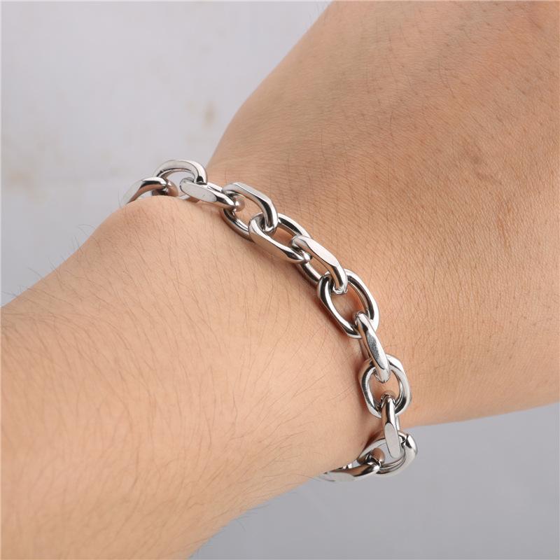 Charm Bracelets Punk Stainless Steel Chain Bracelet For Women Men Silver Chunky Geometric OT Buckle Toggle Bangle Hip Jewelry
Charm Bracelets Punk Stainless Steel Chain Bracelet For Women Men Silver Chunky Geometric OT Buckle Toggle Bangle Hip Jewelry