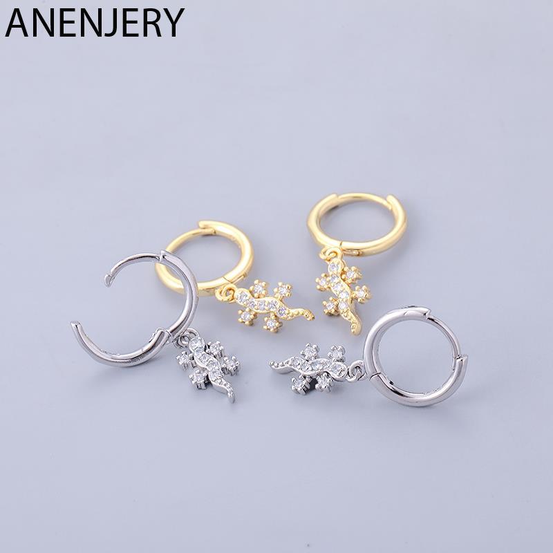 Hoop & Huggie ANENJERY 925 Sterling Silver Zircon Lizard Pendant Earrings For Women Simple Lovely Exquisite Jewelry Gifts
Hoop & Huggie ANENJERY 925 Sterling Silver Zircon Lizard Pendant Earrings For Women Simple Lovely Exquisite Jewelry Gifts
