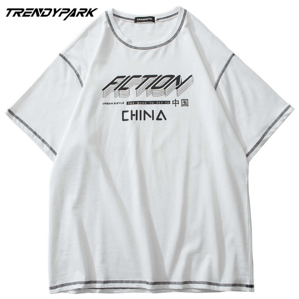 T-shirt Men Style Summer Short Sleeve Printed Tee Hip Hop Oversized Cotton Casual Harajuku Streetwear Top Tshirts Clothing 210601