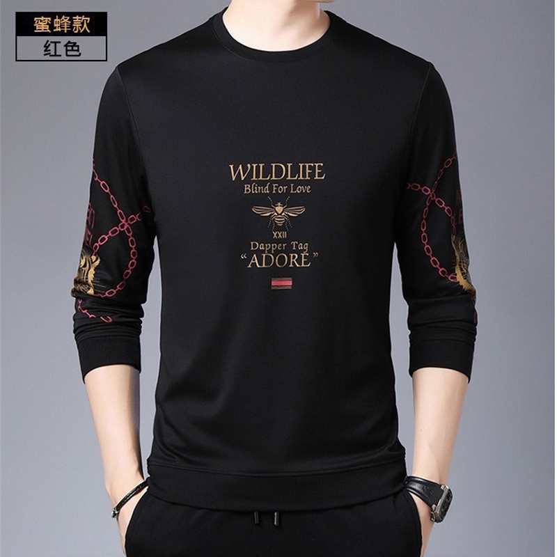 spring and autumn long sleeve T-shirt fashion round neck bottoming shirt men's Bee Top Men's casual sweater trend, Black
spring and autumn long sleeve T-shirt fashion round neck bottoming shirt men's Bee Top Men's casual sweater trend, Black