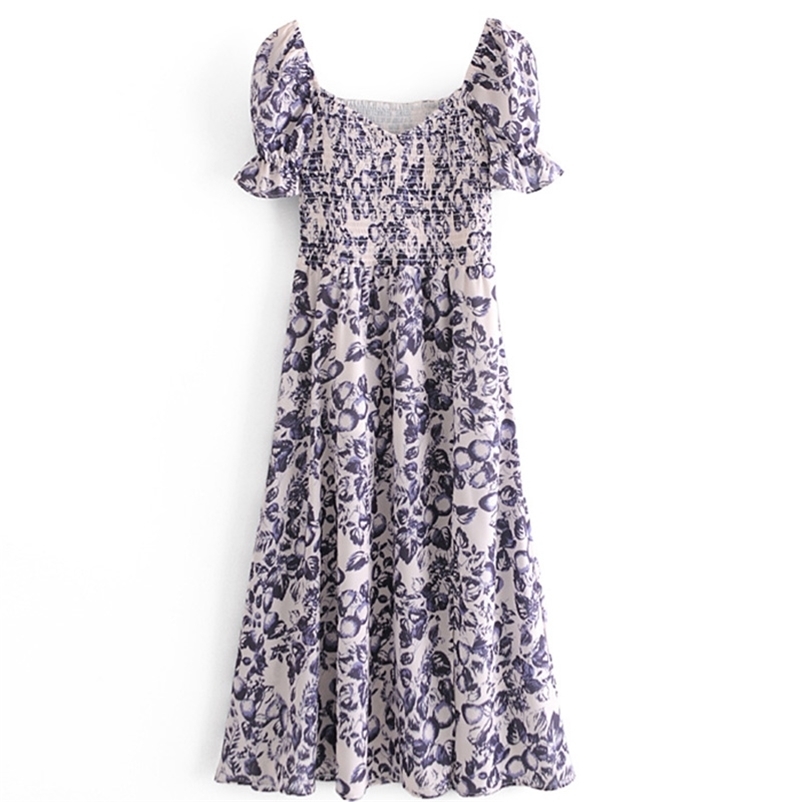 Summer Long Dress Square Neck Petal Sleeve Stretchable Backless Female Casual Floral Print Side Split Clothes 210524, As the photo
Summer Long Dress Square Neck Petal Sleeve Stretchable Backless Female Casual Floral Print Side Split Clothes 210524, As the photo
