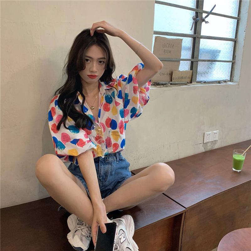 Women's Blouses & Shirts Summer Korean Style Lantern Sleeve Short Temperament Floral Shirt Women, As pic
Women's Blouses & Shirts Summer Korean Style Lantern Sleeve Short Temperament Floral Shirt Women, As pic