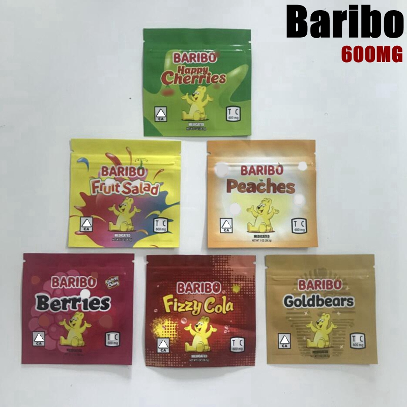 Empty Medicated Infused 1OZ Baribo Edibles Packaging mylar bags 6 kinds 600mg Goldbears Fruit salad Smell proof packing bag resealable ziplock baggies
Empty Medicated Infused 1OZ Baribo Edibles Packaging mylar bags 6 kinds 600mg Goldbears Fruit salad Smell proof packing bag resealable ziplock baggies