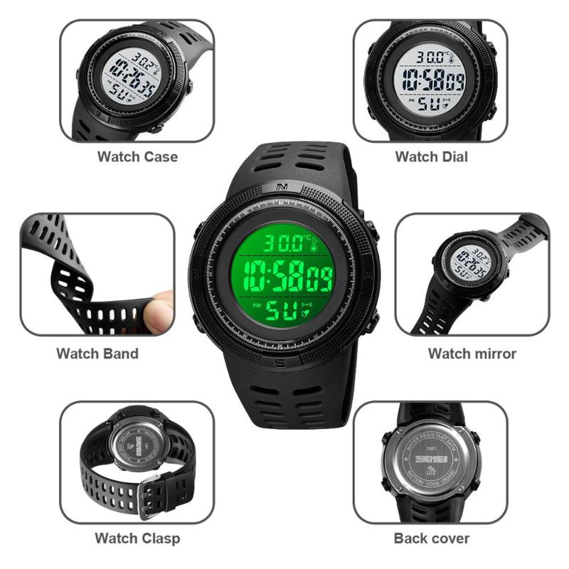 Wristwatches SKMEI 1681 Men Sport Digital Watches Temperature Chrono Countdown Stopwatch Waterproof LED Military Clock Relogio Masculino, Blue
Wristwatches SKMEI 1681 Men Sport Digital Watches Temperature Chrono Countdown Stopwatch Waterproof LED Military Clock Relogio Masculino, Blue