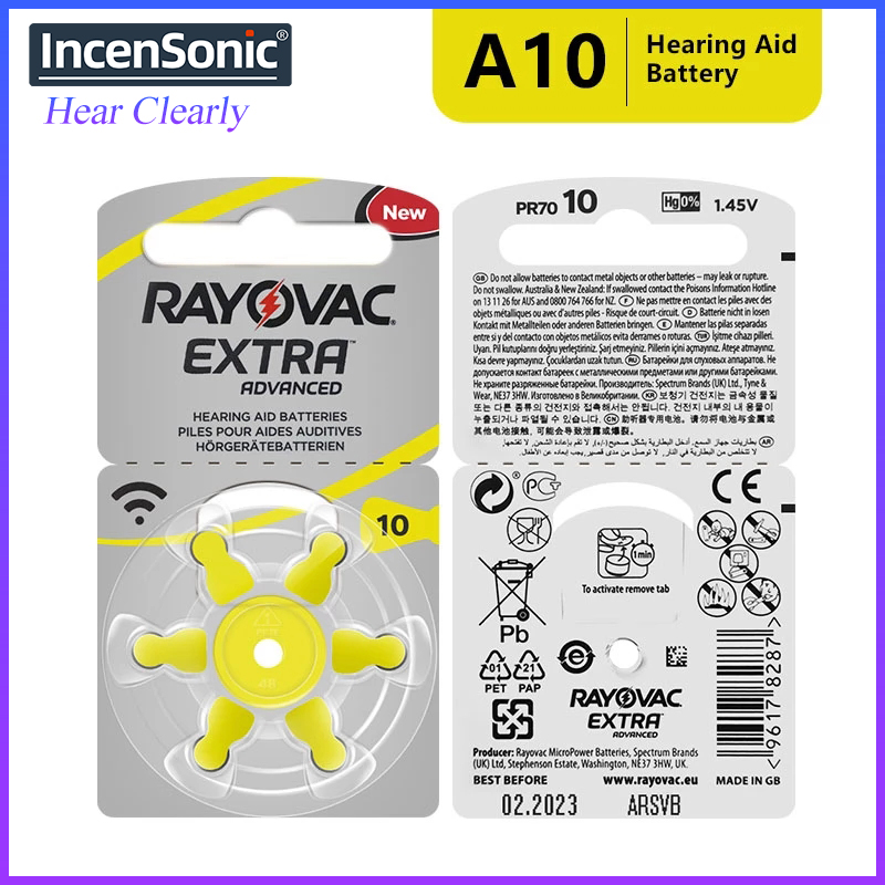 

RAYOVAC Extra 60 x Hearing Aid Batteries A10 10A ZA10 10 S10 60 PCS Hearing Aid Batteries Zinc Air 10/A10Scouts
