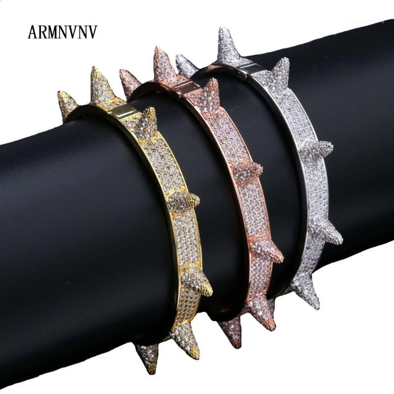 Micro Paved Cubic Zirconia Stone Rivet Spike Open Women CZ Bracelet Men Hip Hop Bling Iced Out Jewelry Bangle
Micro Paved Cubic Zirconia Stone Rivet Spike Open Women CZ Bracelet Men Hip Hop Bling Iced Out Jewelry Bangle