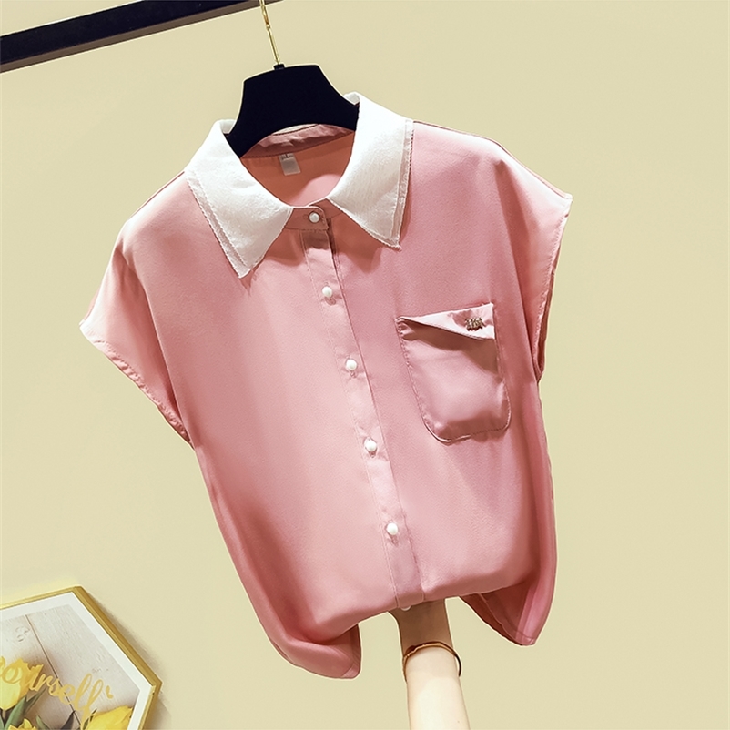 Women' Short Sleeves Turn Down Collar Shirt Summer Ladies Chiffon Shirts Female Blouse Tops A3475 210519, Green
Women' Short Sleeves Turn Down Collar Shirt Summer Ladies Chiffon Shirts Female Blouse Tops A3475 210519, Green