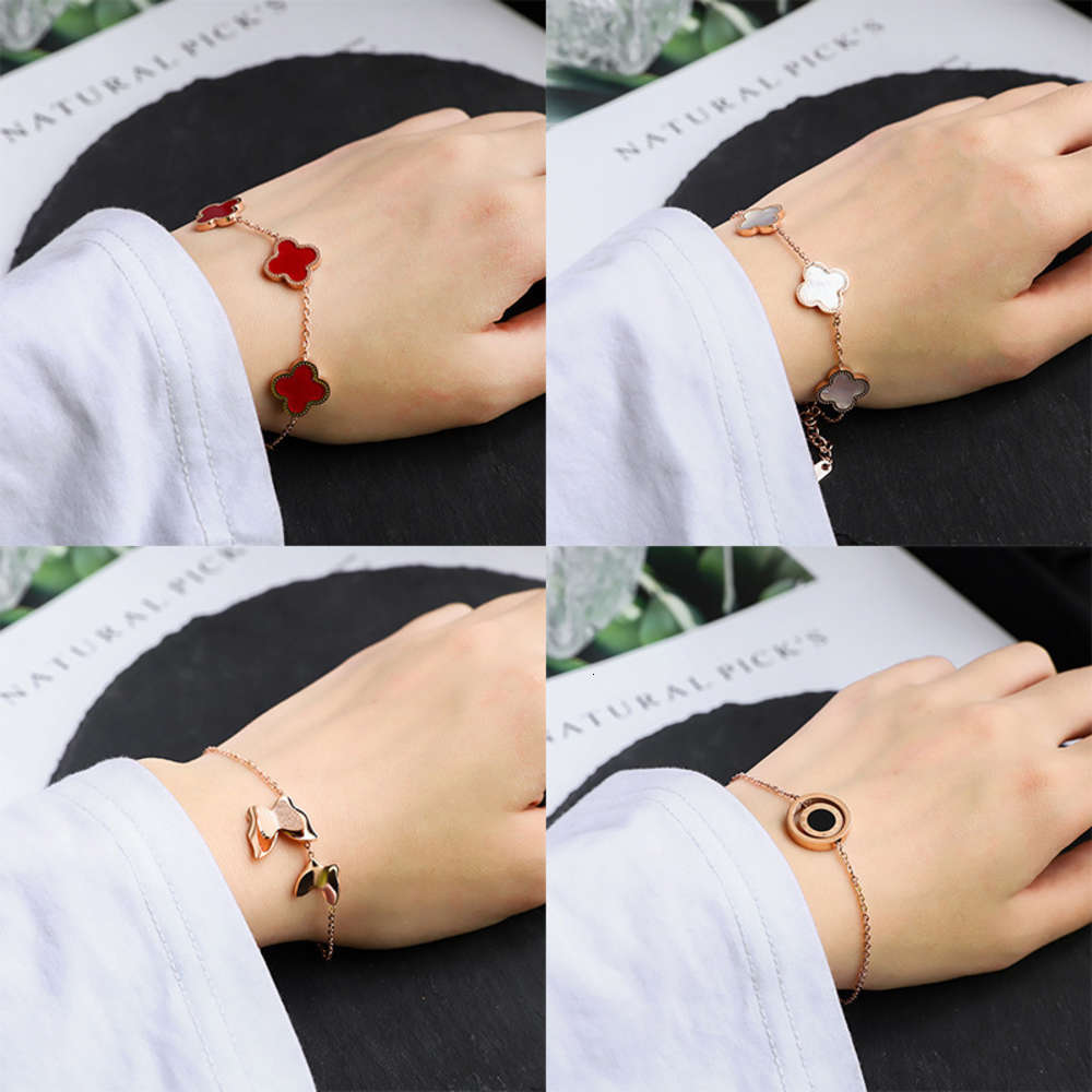 Titanium Steel non fondue Femme coréenne Version coréenne Simple Student Student Mori Département Best Friend Rose Gold Bracelet