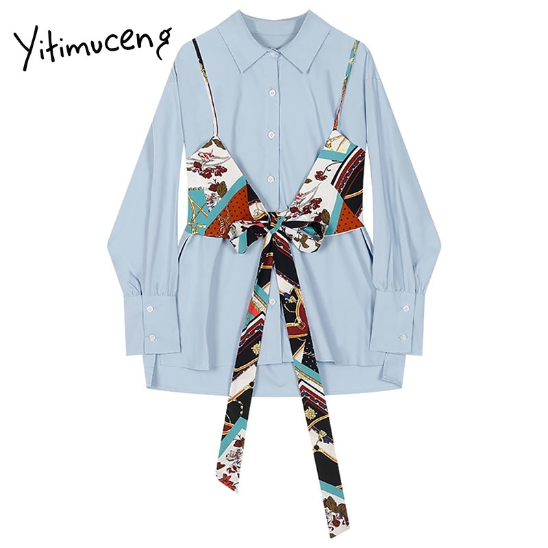 Yitimuceng 2 Pieces Bow Blouse Women Button Shirts Loose Spring Fashion Turn-down Collar Single Breasted Office Lady Tops 210601, White
Yitimuceng 2 Pieces Bow Blouse Women Button Shirts Loose Spring Fashion Turn-down Collar Single Breasted Office Lady Tops 210601, White