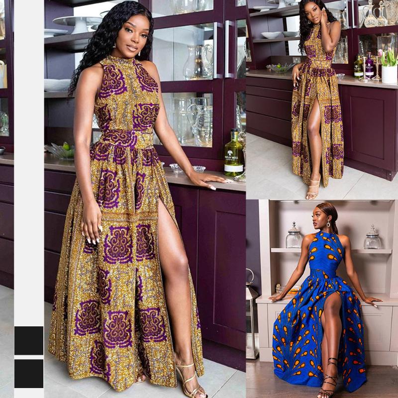 Women Party Retro Dresses Sleeveless Halter Dashiki Print Plus Size Sexy African Dress for Fashion Ladies, Yellow dress
Women Party Retro Dresses Sleeveless Halter Dashiki Print Plus Size Sexy African Dress for Fashion Ladies, Yellow dress