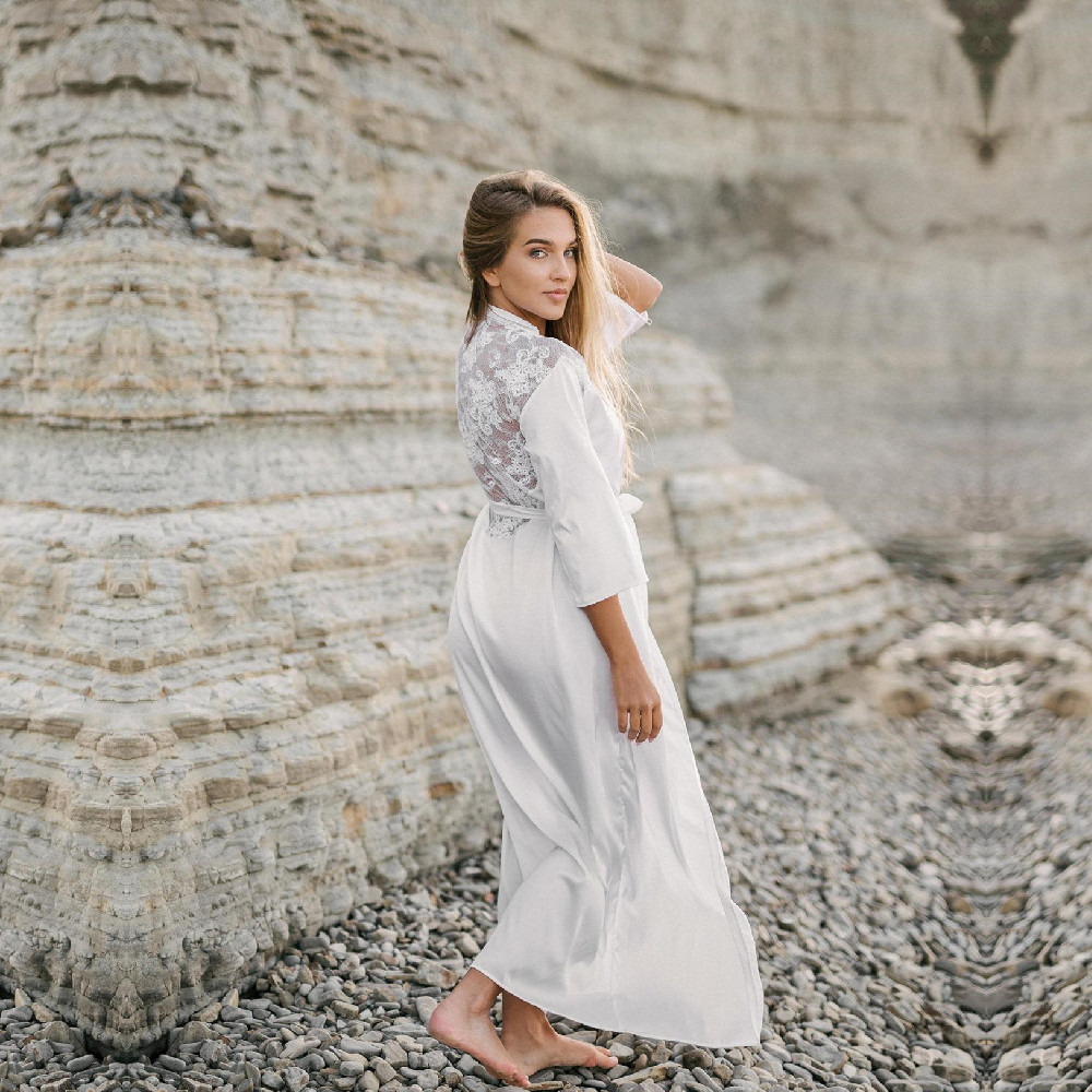 White Satin Cover up Beach dress Bathing suit s Pareos de Playa Mujer Robe De Plage Swim Long Dress #Q667 210420