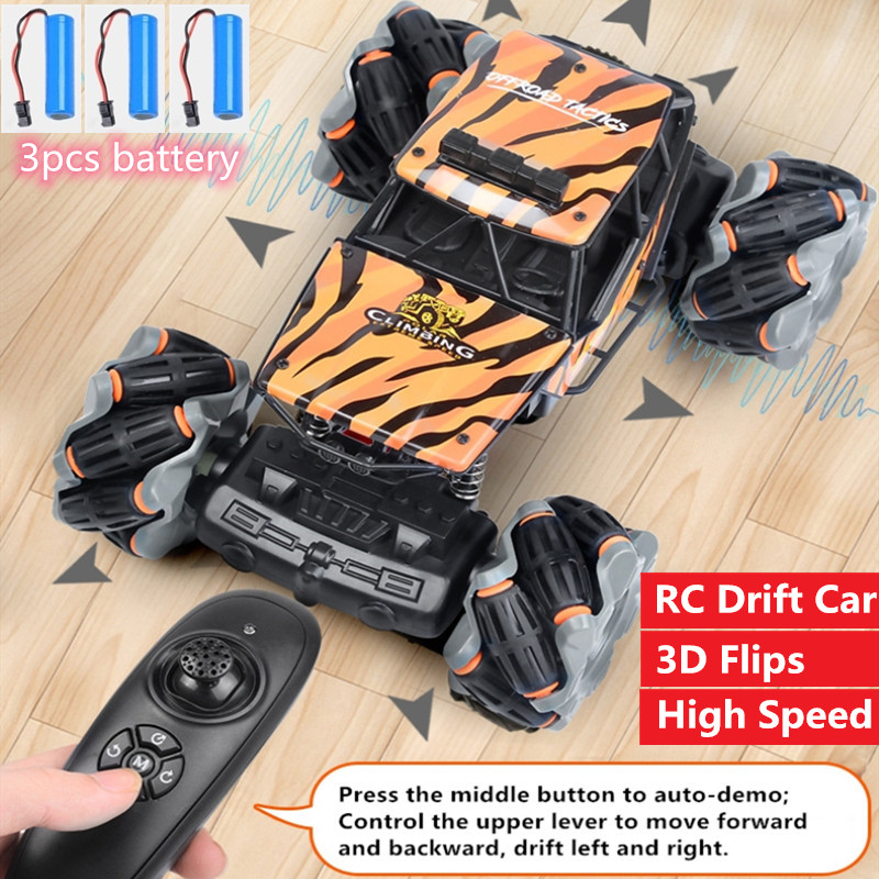 360 degree rotation One Key Drift Remote Control RC Stunt Drift Car with 3pcs car battery 45degree Climbing Bigfoot 4wd Car gift
360 degree rotation One Key Drift Remote Control RC Stunt Drift Car with 3pcs car battery 45degree Climbing Bigfoot 4wd Car gift