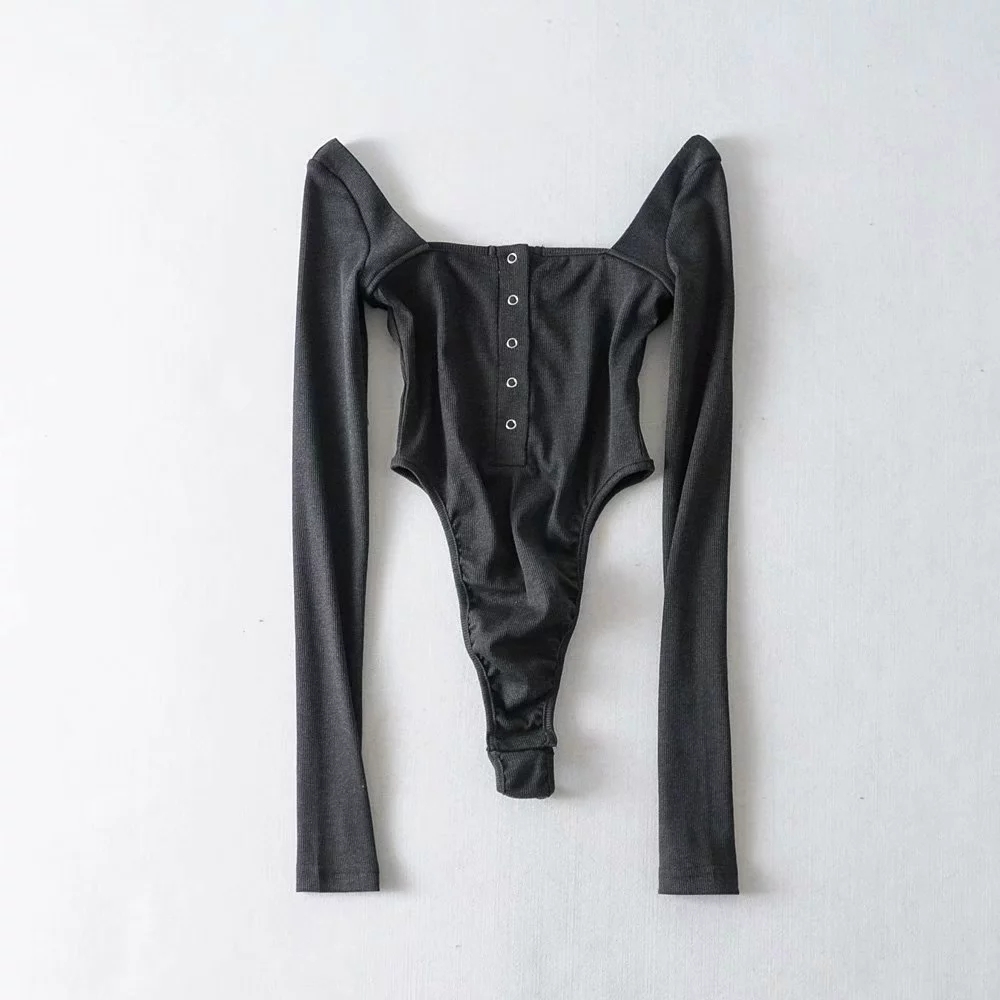 Sexy backless bodycoy bodysuit women long sleeve rompers womens jumpsuit Streetwear Stretch black white Jumpsuit Overalls 210521