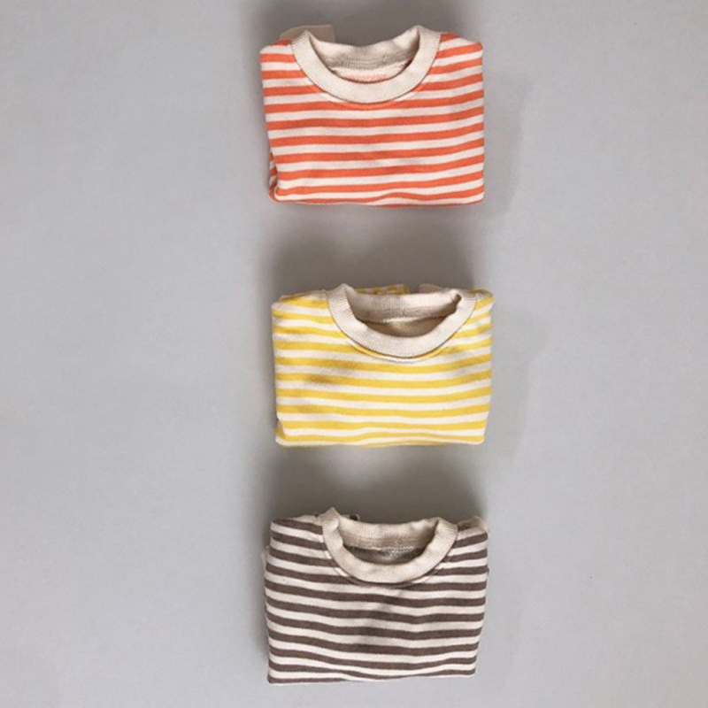 O-neck Sweatshirts Classic Striped Hoodies Boys Shirts Blouse Baby Shirt for Girls Kids Casual Tops 210417