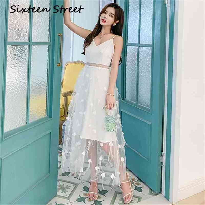 Summer white mesh dress spaghetti strap V-neck casual female beading diamond elegant party es lady 210603
Summer white mesh dress spaghetti strap V-neck casual female beading diamond elegant party es lady 210603