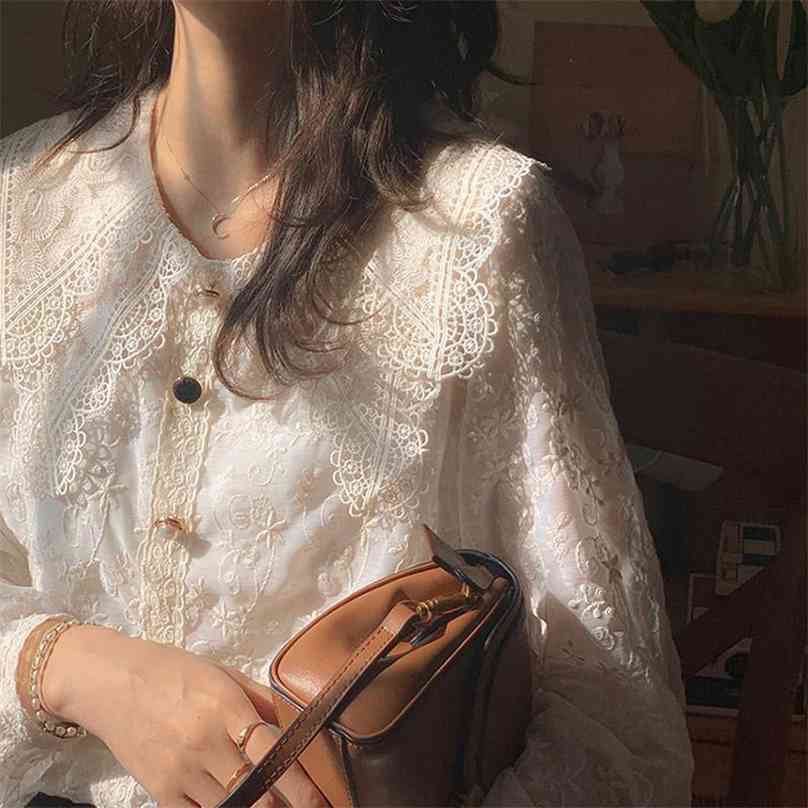 French Vintage Blouse and Tops Women Casual Lace Elegant Shirts Female Sweet Peter Pan Collar Design Korean Style Lady Y2k 210719, Apricot
French Vintage Blouse and Tops Women Casual Lace Elegant Shirts Female Sweet Peter Pan Collar Design Korean Style Lady Y2k 210719, Apricot