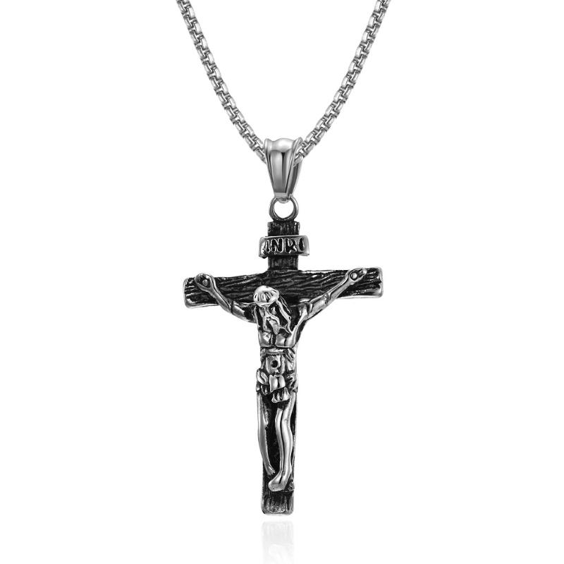 Pendant Necklaces Crucifixion Portrait Cross Necklace Christian Prayer Hip Hop Fashion Men's Neckchain Personality Jewelry Gift, Silver
Pendant Necklaces Crucifixion Portrait Cross Necklace Christian Prayer Hip Hop Fashion Men's Neckchain Personality Jewelry Gift, Silver