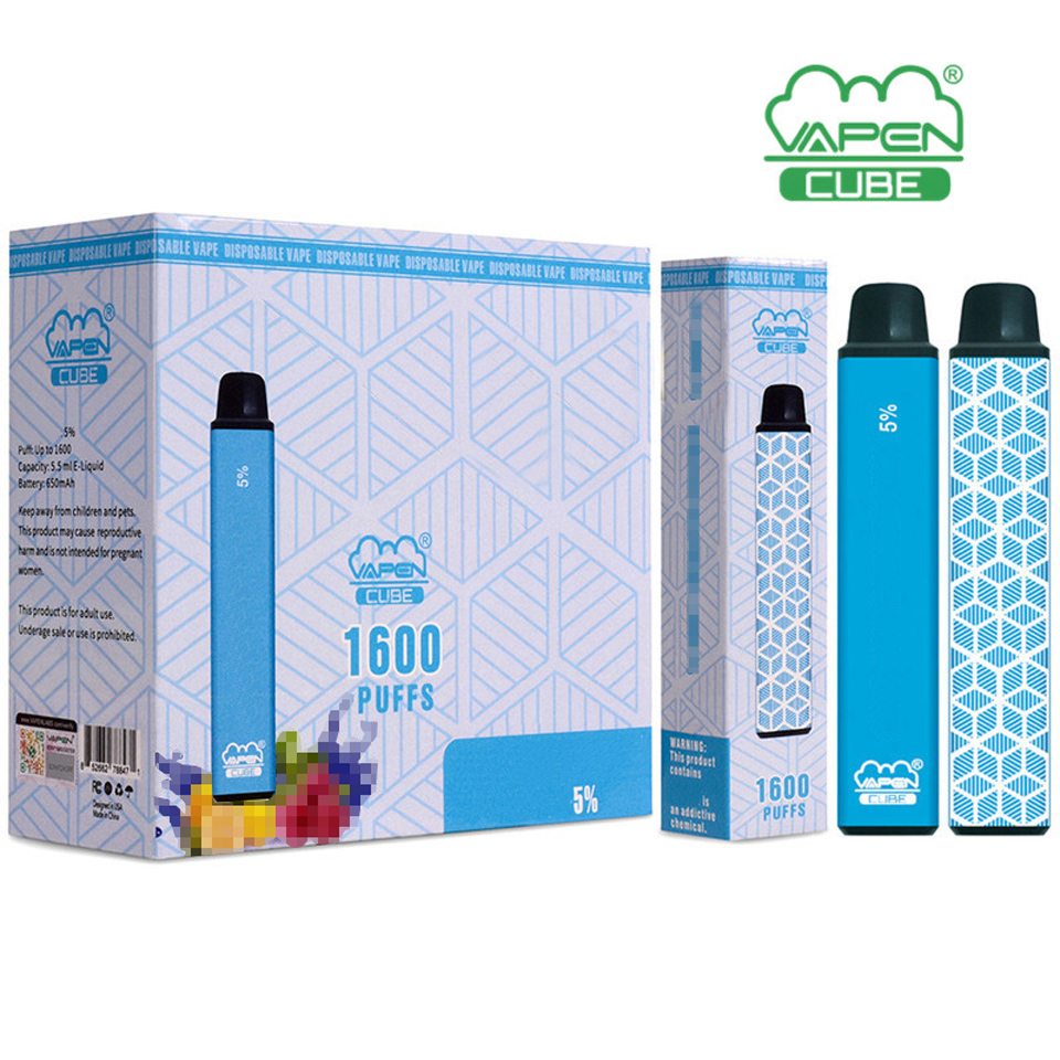 VAPEN CUBE Original Disposable Vape Pen e Cigarette 1600 PUFFs 650 mAh Battery Capacity 5.5 ML 10 Colors available Content 5% Vapor puff bar
VAPEN CUBE Original Disposable Vape Pen e Cigarette 1600 PUFFs 650 mAh Battery Capacity 5.5 ML 10 Colors available Content 5% Vapor puff bar