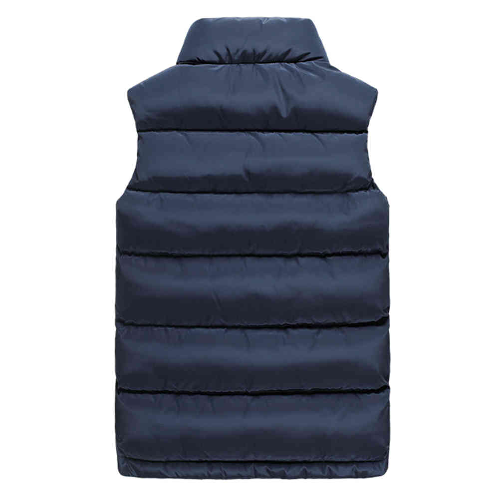 Winter Jacket Down Vest Men Solid Color Gilet Cuir Homme Sleeveless Mens Windproof Warm Waistcoat Slim Thick JK18003 210518
