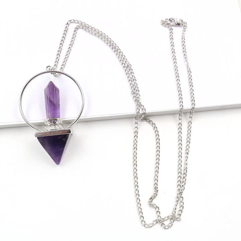 Silver Plated Circle Amethysts Stone Pyramid Pendant Link Chain Necklace Black Agates Jewelry Necklaces
Silver Plated Circle Amethysts Stone Pyramid Pendant Link Chain Necklace Black Agates Jewelry Necklaces