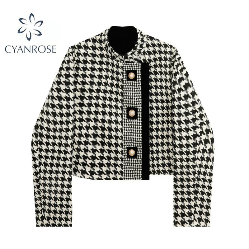 Women's Jackets 2021 Autumn Women Jacket Black White Plaid Houndstooth Korean Casual Long Sleeve Temperament Female Outwear Short Coat, Black;brown
Women's Jackets 2021 Autumn Women Jacket Black White Plaid Houndstooth Korean Casual Long Sleeve Temperament Female Outwear Short Coat, Black;brown