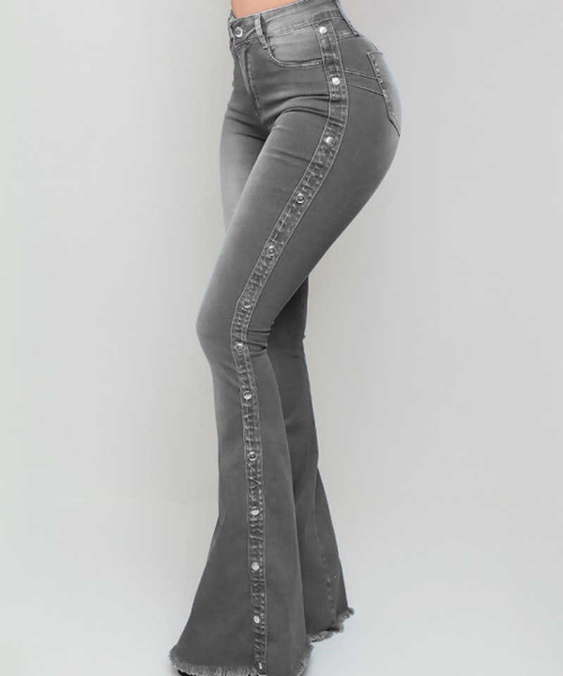 Jeans Women Fashion Slim Fit Skinny Bell Bottom Butt Lift Washed Streetwear Female Trousers Oversizesd Denim Pants 210922