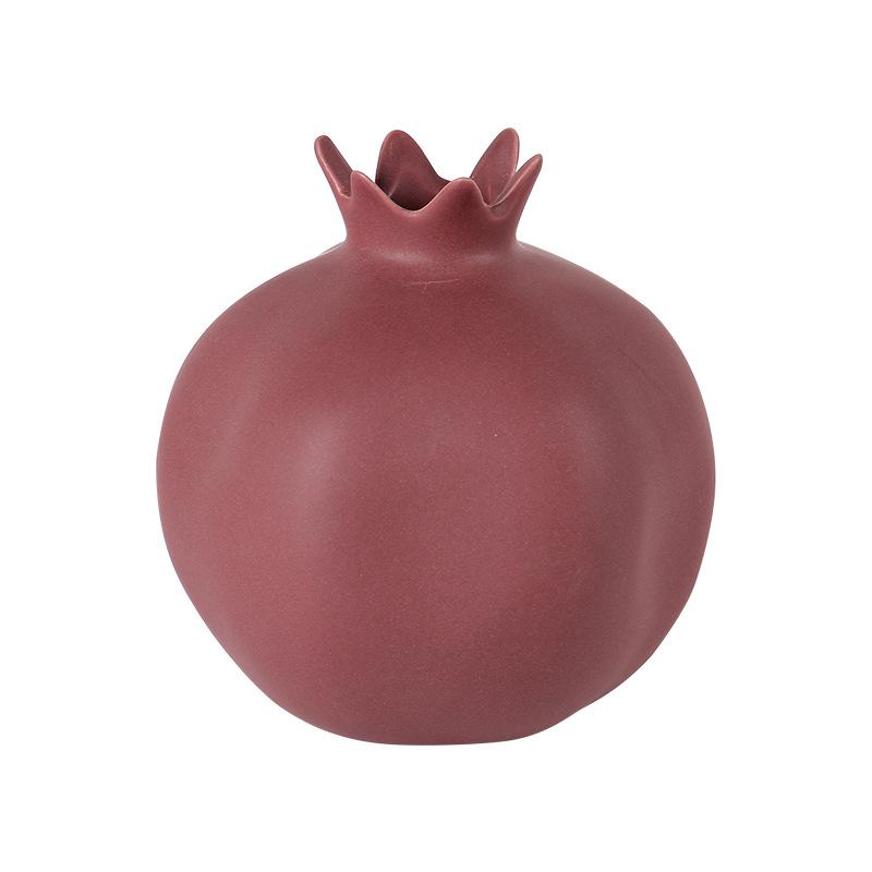 Colorful Ceramic Pomegranate Desktop Vase Ornaments Model Room Home Soft Designer Table Decoration Accessories Terrarium Decor Vases