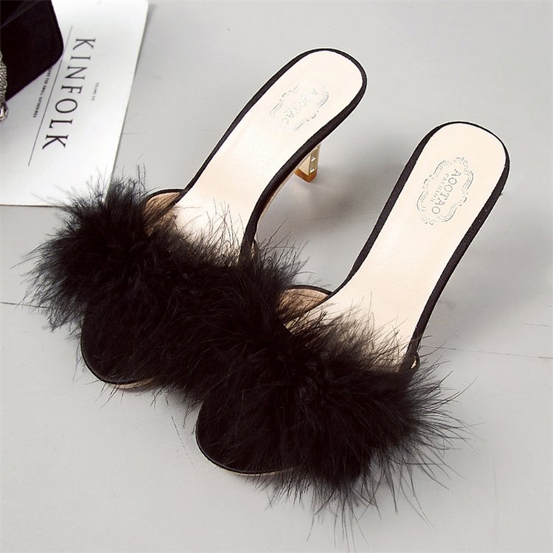 Women Slippers Summer Fashion Hairy Stiletto Sandals & Word Drag Open Toe Wear High Heel 210607, Black
Women Slippers Summer Fashion Hairy Stiletto Sandals & Word Drag Open Toe Wear High Heel 210607, Black