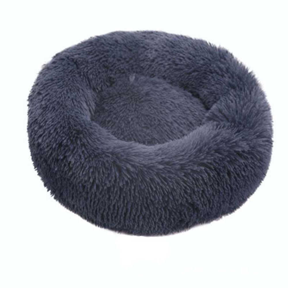 Dog Round Long Plush Dog Beds for Large Dogs Cushion Super Soft Fluffy Comfortable Washable Pet Calming Bed Lit pour chien 211009