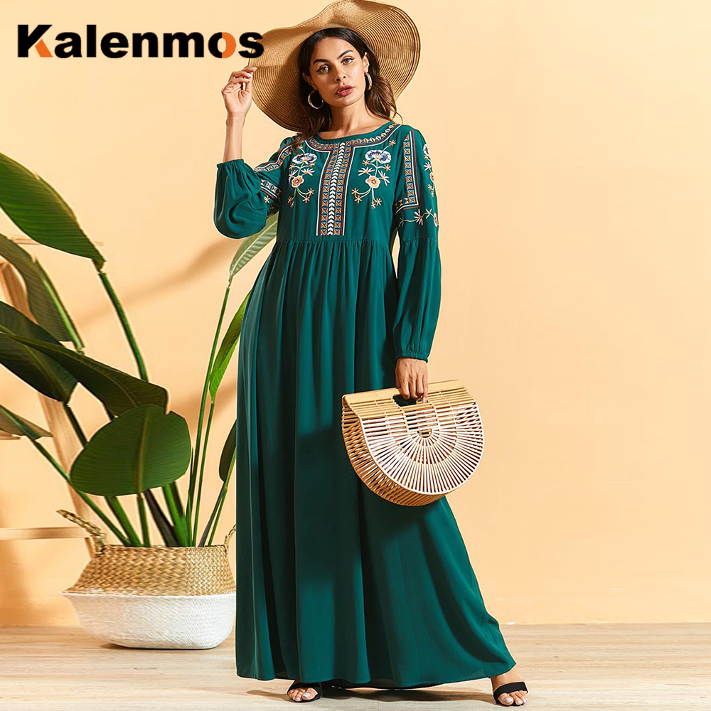 Turkey Boho Autumn Muslim Arabic Maxi Dress Women Long Sleeve Floral Embroidery Ethnic A Line Long Vestidos Plus Size Ramadan
Turkey Boho Autumn Muslim Arabic Maxi Dress Women Long Sleeve Floral Embroidery Ethnic A Line Long Vestidos Plus Size Ramadan
