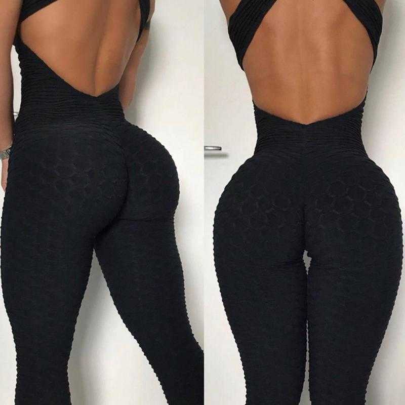 Sets Clothing Women's S Sports Suit Workout Fiess Jumpsuit Pants Sexy Yoga Set Gym Bodysuit Q1901
