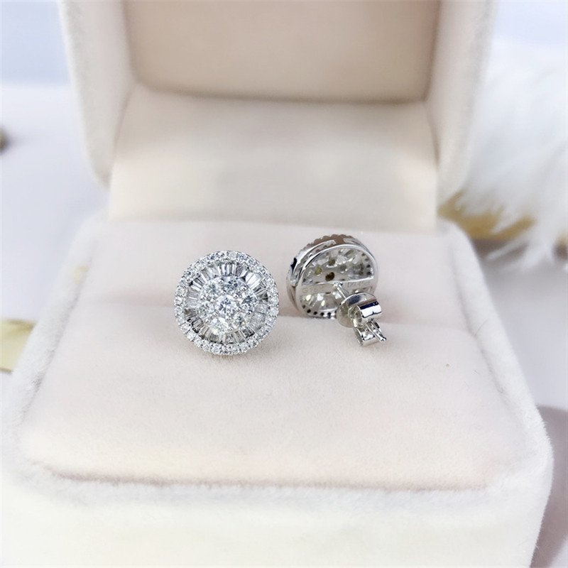 2022 Top Sell Stud Earrings Luxury Jewelry 925 Sterling Silver T Princess Cut White Topaz CZ Diamond Gemstones Promise Party Women 18k White Gold Earr