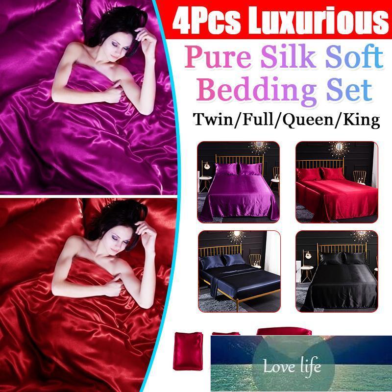 4Pcs/Set Romantic Soft Silk Satin Bedding Set Home Textile Bed Set Flat Sheet Fitted Sheet Pillowcase Twin/Full//King Size Factory pric
4Pcs/Set Romantic Soft Silk Satin Bedding Set Home Textile Bed Set Flat Sheet Fitted Sheet Pillowcase Twin/Full//King Size Factory pric