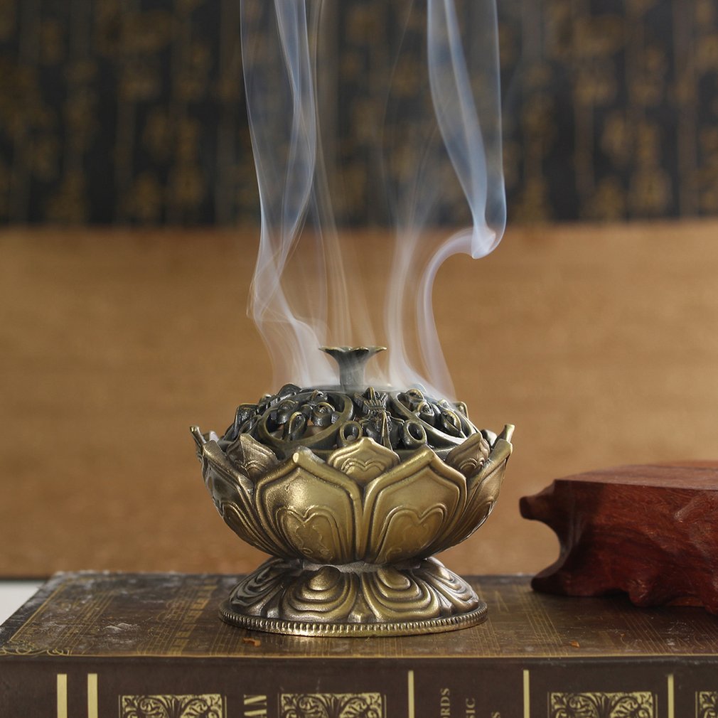Chinese Buddha Light Metals Wiesmoke burner Lotus flower Wiesmoke Houder Handmade Wiesmoke barrel For Buddhist Home Office Decoration