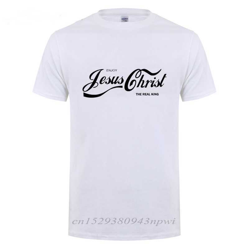 ENJOY JESUS CHRIST THE REAL KING CHRISTIAN FUN T SHIRT Baptism Church Bride Squad Esthetic Faith Cotton Funny Gift T-Shirt 210629