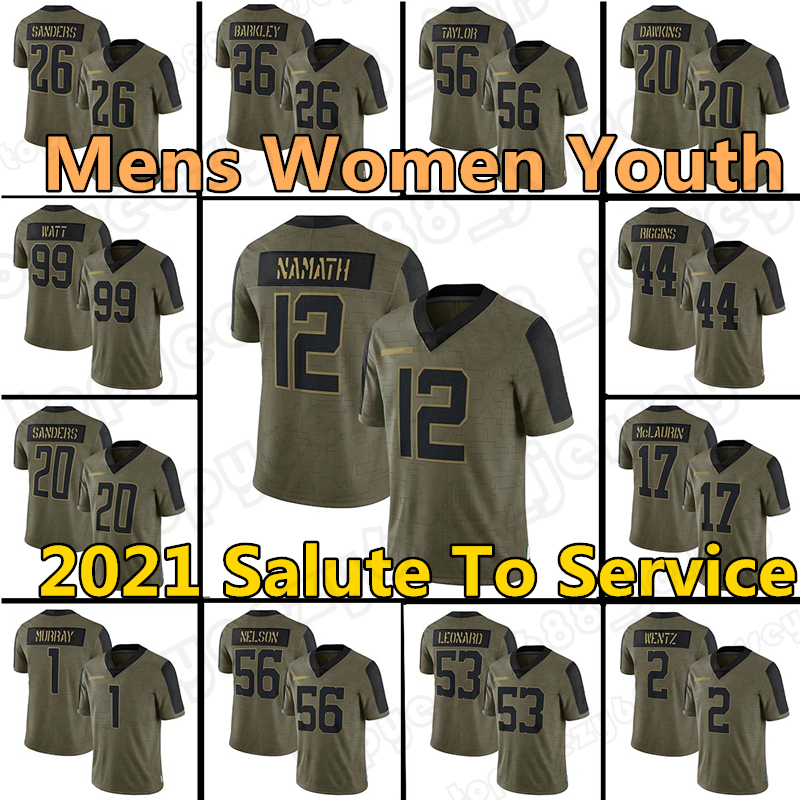 2021 Salute To Service Joe Namath Saquon Barkley Colt Lawrence Taylor John Riggins Cardinal Chase Young Washingtons Carson Wentz Football Miles Sanders Team J.J. Watt, 2021 jersey(juren)
2021 Salute To Service Joe Namath Saquon Barkley Colt Lawrence Taylor John Riggins Cardinal Chase Young Washingtons Carson Wentz Football Miles Sanders Team J.J. Watt, 2021 jersey(juren)