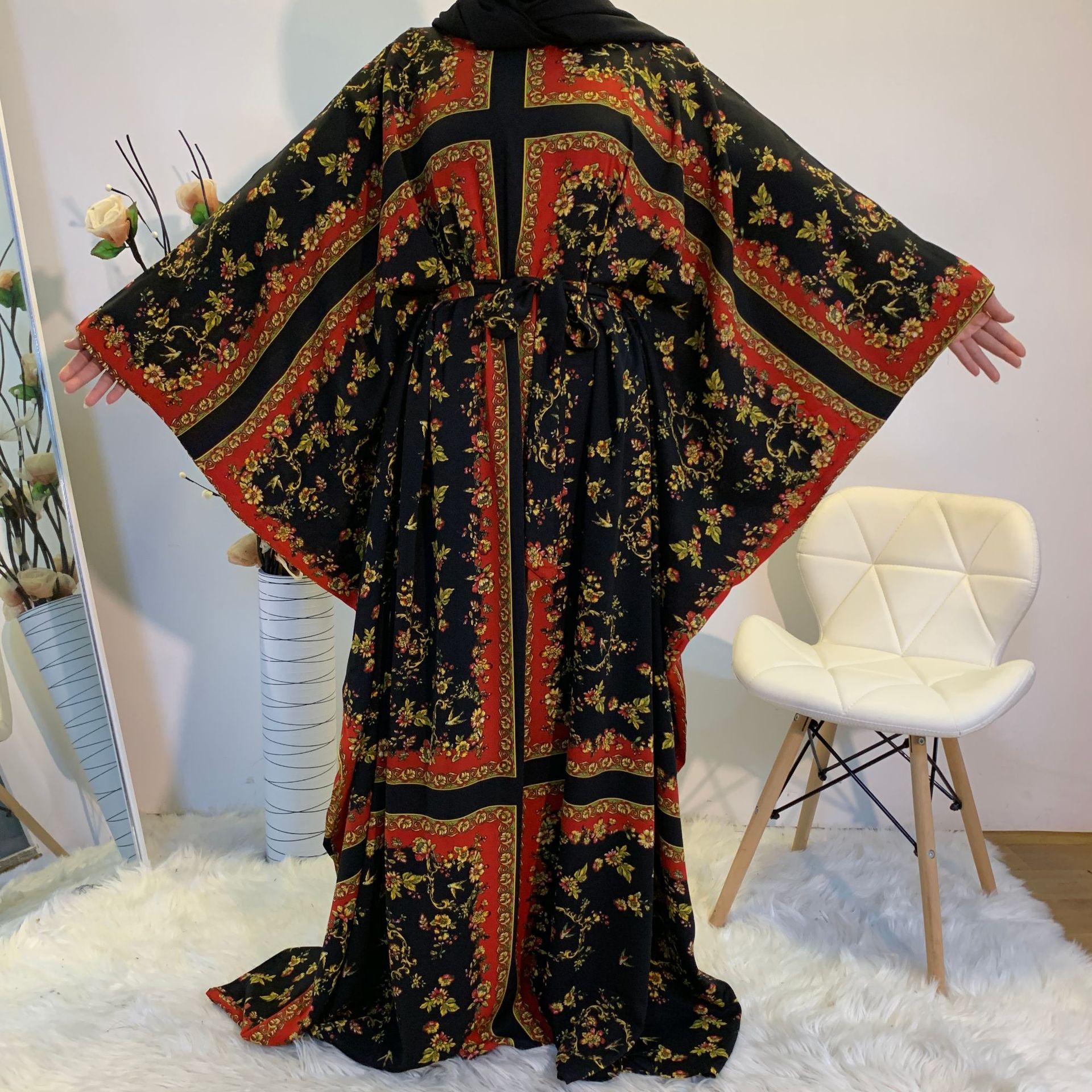 Muslim Kaftan Abaya Dress Ramadan Islamic Women Bat Sleeve Print Loose Outwear Caftan Dubai Arab Long Robe Djelllaba Khimar ropa
Muslim Kaftan Abaya Dress Ramadan Islamic Women Bat Sleeve Print Loose Outwear Caftan Dubai Arab Long Robe Djelllaba Khimar ropa