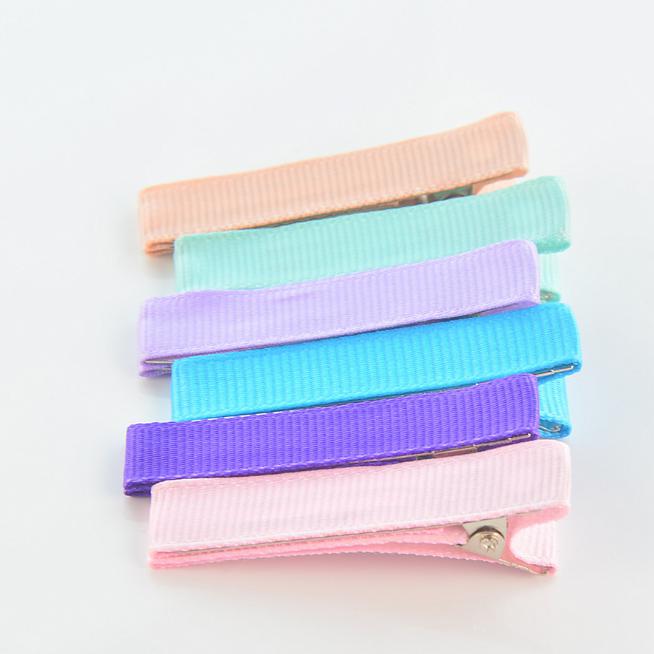 2021 1.8" DIY hair Accessory clips Baby girl Ribbon Hair Bows Clip Ribbon Lined Alligator Hair Clips Multi colors