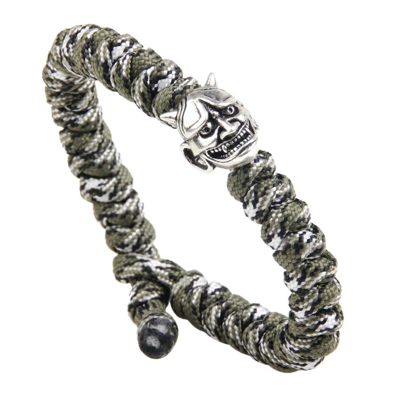 Charm Bracelets UBEAUTY Men's Nylon Personality Skull Shape Copper Trendy Cuff Pulseira Masculina Jewelry Bohemia Rope Bracelet