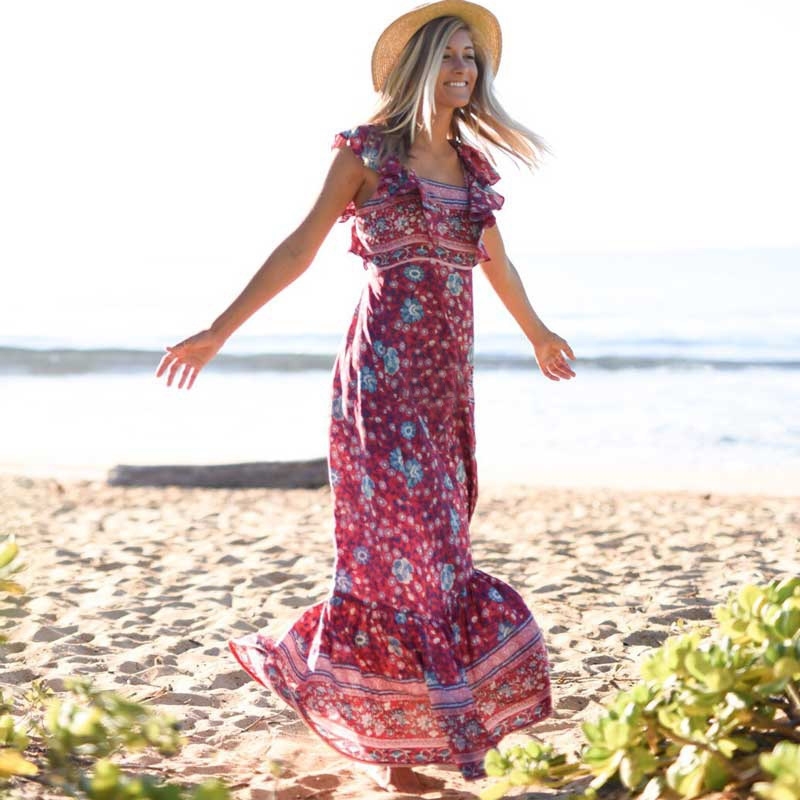 Boho Long Summer Beach Maxi Dress Women Bohemian Floral Print Chiffon Wrap Casual Backless Sexy Party es Robe Femme 210603, Red
Boho Long Summer Beach Maxi Dress Women Bohemian Floral Print Chiffon Wrap Casual Backless Sexy Party es Robe Femme 210603, Red