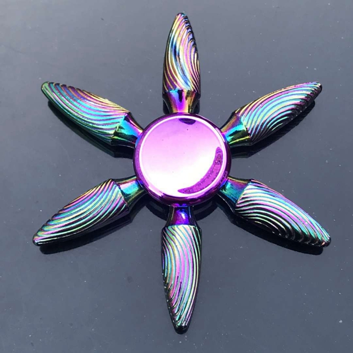 Colorful Spinning Top Zinc Alloy Fidget Spinner Wheels Gyro Toys Metal Bearing Rainbow Hand Spinners Focus Anti-Anxiety Toy Relieves Stress For Adult 