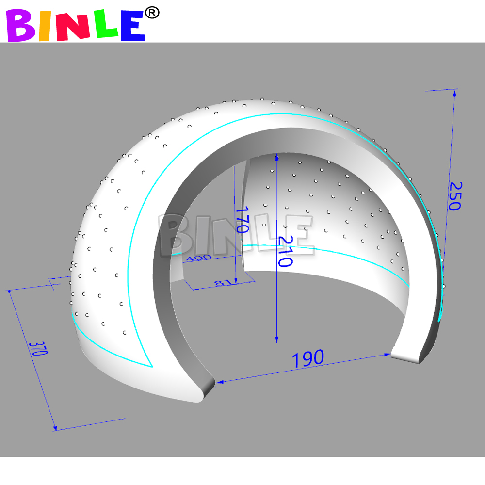 Commercial Mobile 4m LED Inflatable Half Dome Tent InflatableS Luna Tents Temporary Cocktail Bar For Party Show