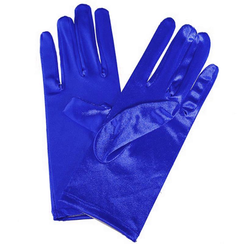 Five Fingers Gloves Short Satin Women Wrist Length Black Opera Summer Accessories For Gothic Lolita Vestidos De Fiesta