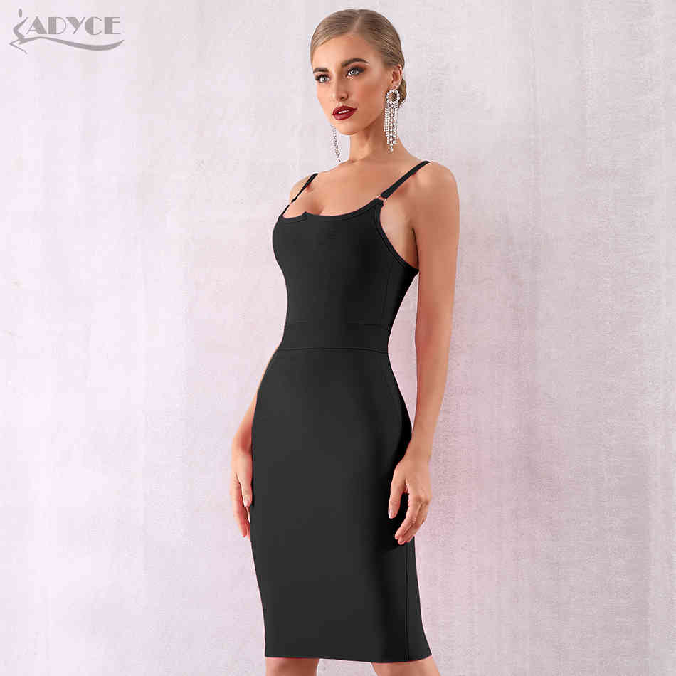 Summer Bodycon Bandage Dress Women Sexy Spaghetti Strap Sleeveless Club Celebrity Evening Runway Party 210423