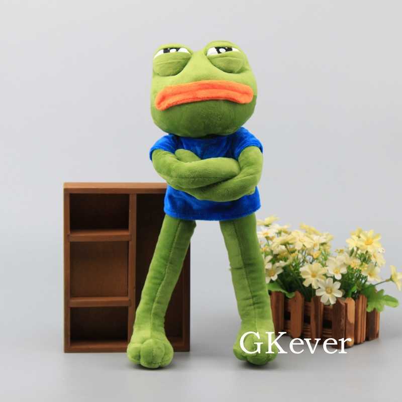 Cartoon Pepe Sad Frog Plush Toy Soft Stuffed Animal Doll 17" 42 CM Children Gift 210728