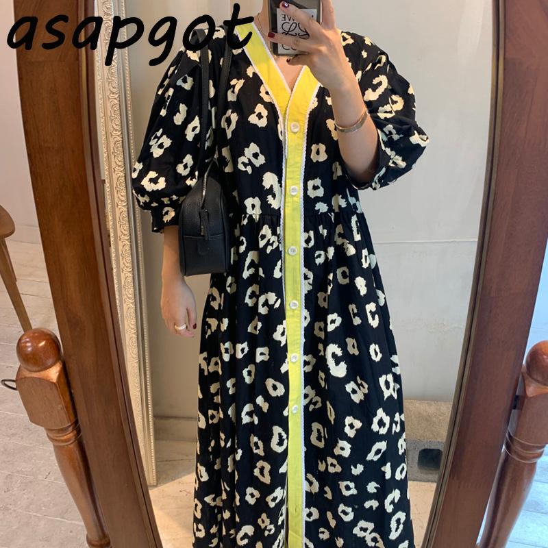 Casual Dresses Asapgot Chic Retro Leopard Print V-neck Hit Color Stitching Lace Single Breasted Puff Sleeve Dress Women Loose Vestidos, Black;gray
Casual Dresses Asapgot Chic Retro Leopard Print V-neck Hit Color Stitching Lace Single Breasted Puff Sleeve Dress Women Loose Vestidos, Black;gray