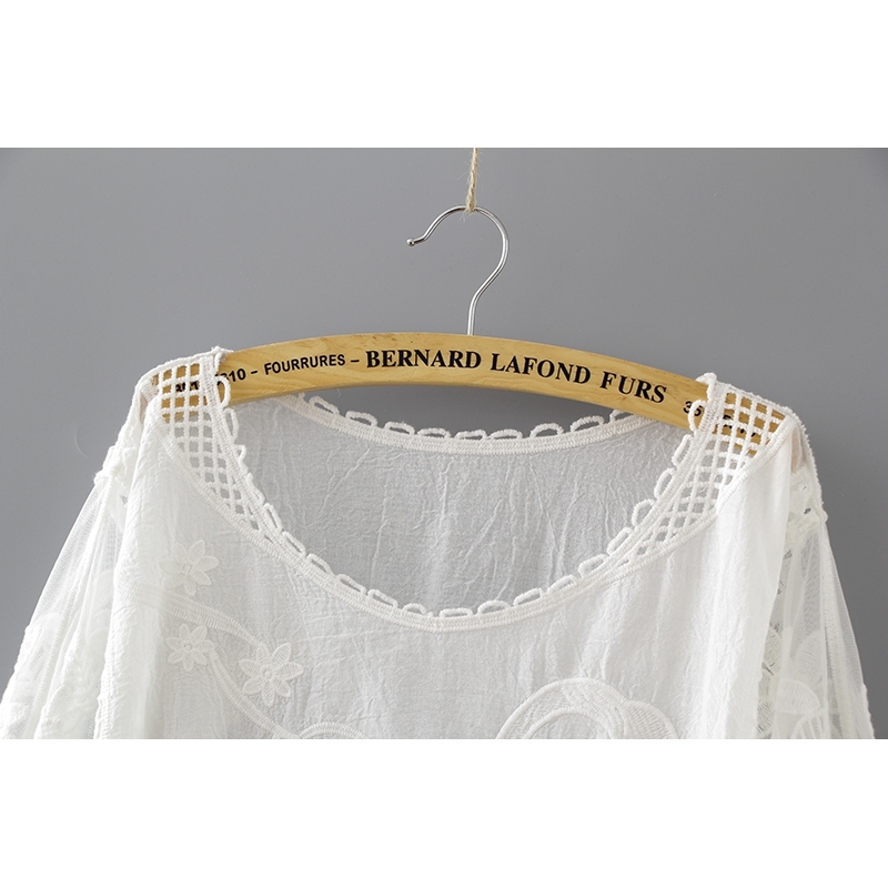 women blouse shirt summer causal floral female tops casual short sleeve loose clothing hollow out blouses 0338 40 210506