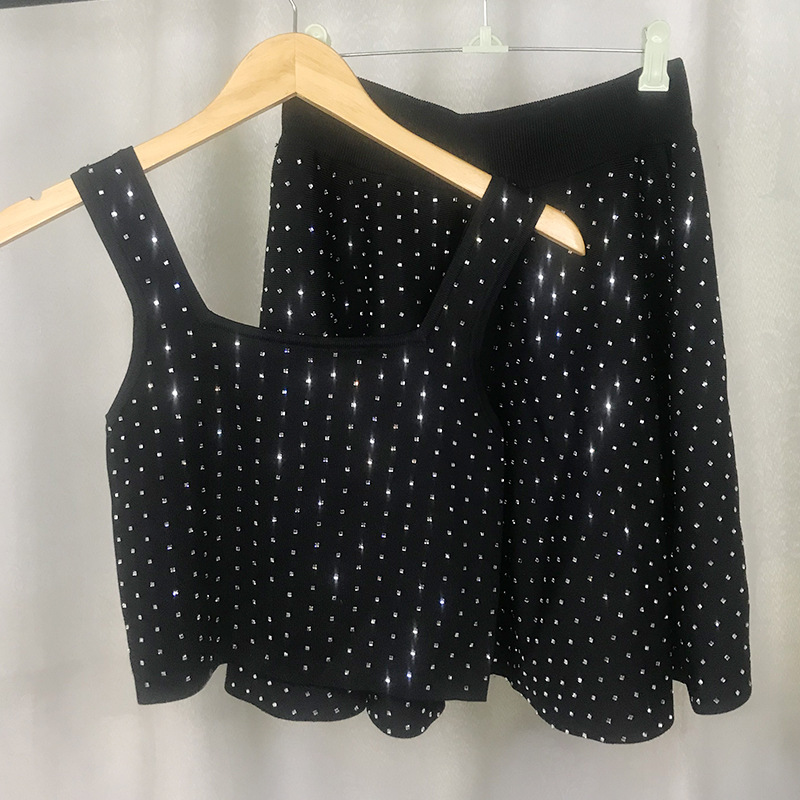 2021 Brand Same Style Two Pieces Sets Spaghetti Strap Empire Sleeveless Fashion Womens Dress Beads Short Skirt XUE, White
2021 Brand Same Style Two Pieces Sets Spaghetti Strap Empire Sleeveless Fashion Womens Dress Beads Short Skirt XUE, White
