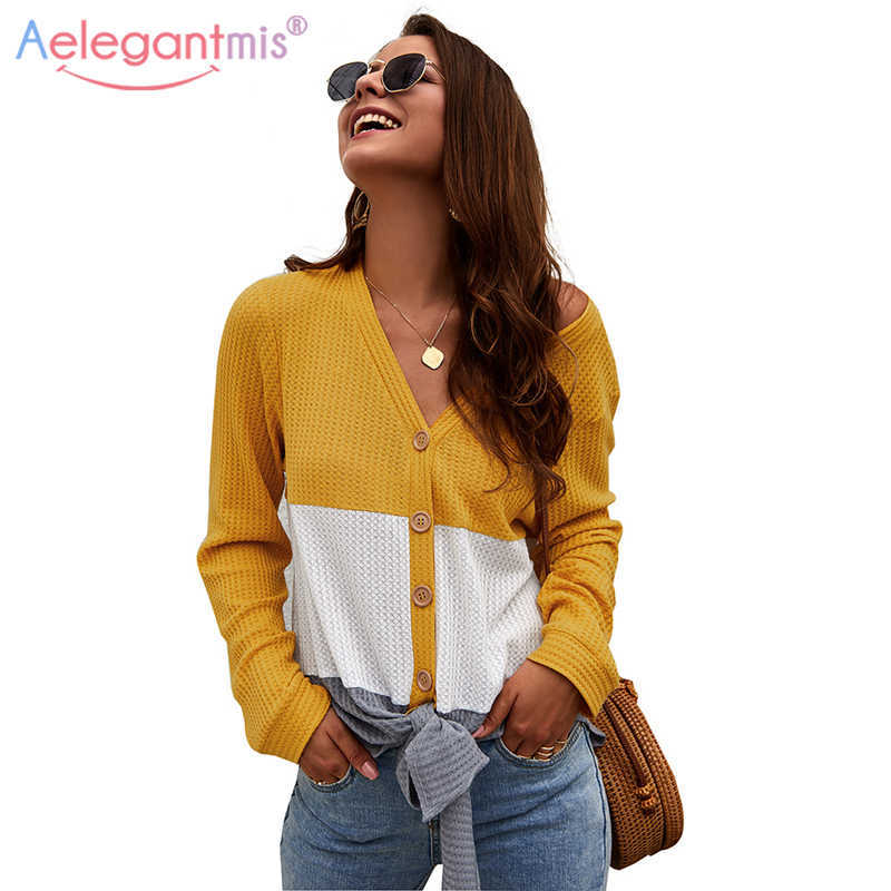 Aelegantmis Womens Knitted Sweater Jumpers Harajuku Chic V-Neck Women Cardigans Autumn Winter 210607, Blue
Aelegantmis Womens Knitted Sweater Jumpers Harajuku Chic V-Neck Women Cardigans Autumn Winter 210607, Blue